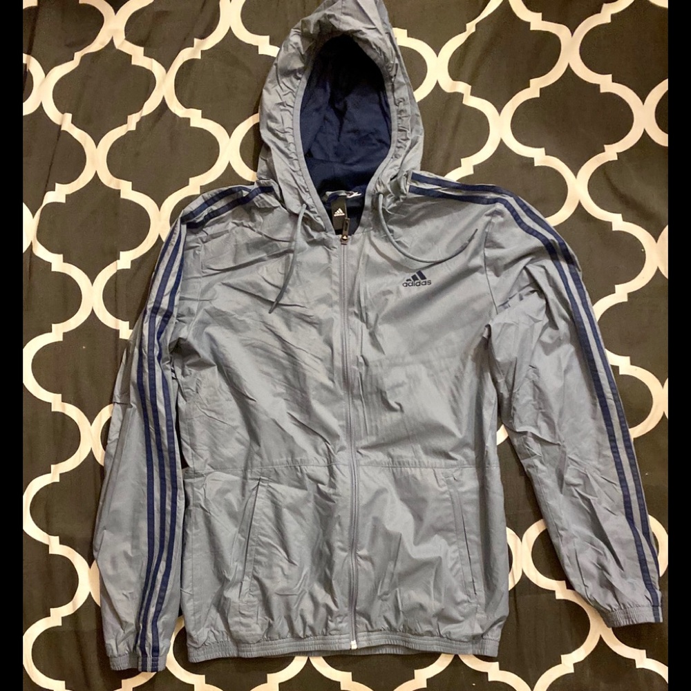Men’s Adidas Blue grey windbreaker